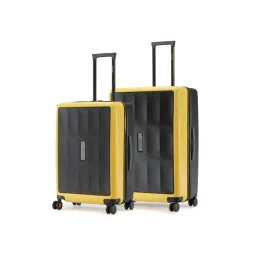 Nasher Miles Zanzibar Black & Yellow 8 Wheels Large Hard Cabin Trolley Bag Set of 2-picture-13