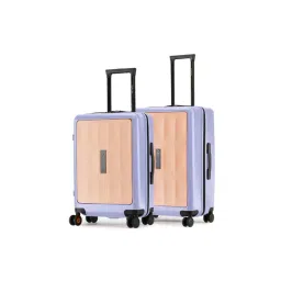 Nasher Miles Zanzibar Peach & Lavender 8 Wheels Medium Hard Cabin Trolley Bag Set of 2-picture-42