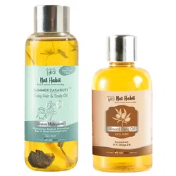 Nat Habit Baby Care Combo Baby Hair Oil - Scalp Oil Brahmi Maytakshi (110ml)  Baby Almond Oil - Massage Oil (100ml)-picture-23