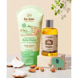 nat habit baby Nat Habit Fresh Whipped Baby Malai Whipped Baby Malai Tender Coconut (Body Lotion) 120ml + Pure Almond Baby Oil Lotion 100 ml Pack of 2-picture-15