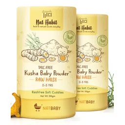 nat habit baby Nat Habit  Kusha Baby Powder Raw Haldi - 150g (Pack of 2)-picture-16