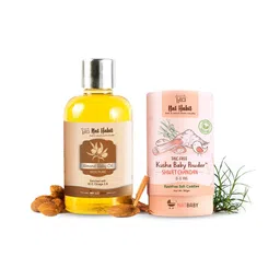 nat habit baby Nat Habit Pure Almond Oil For Babies, Kids Massage (100ml) & Shwet Chandan Baby Powder Talc Free Powder (150g)-picture-17