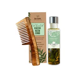 Nat Habit Set of Oil Treated Neem Comb  Summer Dasabuti Crushed Tri-Leaf Hair Oil (100ml)-picture-14