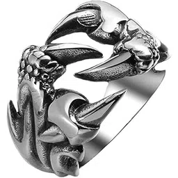 National Unisex Stainless Steel Adjustable/Openable Retro Unique Dragon Claw/Animal Claw Ring/Eagle Claw Ring Thumb Finger Ring (Free Size)-picture-51