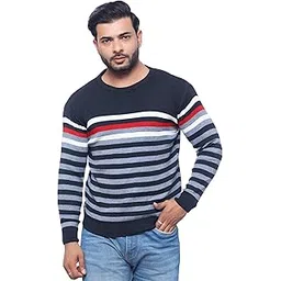 natris Men Checkered Round Neck Sweater Black-picture-16