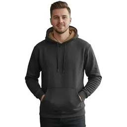 natris Men Full Sleeve Solid Hooded Sweatshirt Grey-picture-10