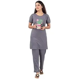 natris Women's Cotton Printed Night Suit Set of Top & Pajama Set || Night Suit Set Printed-picture-27