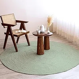 Natural Jute Rounds Rug – Vibrant Color Handwoven Area Carpet for Living Room, Bedroom & Boho Decor – Eco-Friendly Circular Mat – Multiple Sizes & Colors —(Green, 5x5 feet-picture-10