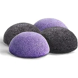 Natural Konjac Sponge is made form konjac powder. It is ideal for everyone especially suitable for sensitive skin. Cleansing and Exfoliation (2 Lavender Purple, 2 Charcoal Gray)-picture-18