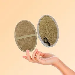 Natural Loofah Body Scrubber with Handle, Dual-Sided Bath Exfoliating Pad, Oval Shape-picture-22