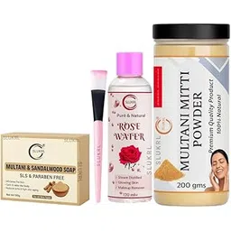 Natural Skin Detox Kit ? Multani Mitti Powder, Soap, Rose Water & Brush | Herbal Face Care Set Herbal Body Soap with Essential Oils | Anti-Ageing & Moisturizing Glow Bar-picture-10