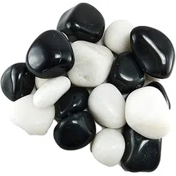 Natural White & Black Pebbles Stones for Plants Pots, Fish Tank Aquarium, Home and Garden Decoration, Table Centerpieces, Vase Fillers, Landscaping Gravel for Indoor and Outdoor Use 500gPack-picture-11
