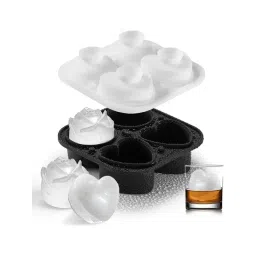 NATURALLY YOURS Black Silicone 2 Rose & 2 Heart Shape Ice Ball Tray-picture-30