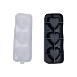 NATURALLY YOURS Black Silicone 3 Cavity Heart Shape Ice Ball Tray with Clear Lid-picture-10