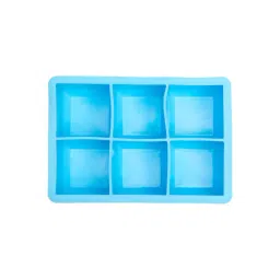 NATURALLY YOURS Blue Silicone 6 Cavity Square Ice Tray with Clear Lid-picture-16
