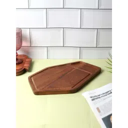 NATURALLYOURS Brown Acacia Wood Hexagon Board-picture-10