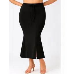 Nature Thread Side Slit Lycra Saree Skirt Solid Shapewear-picture-17