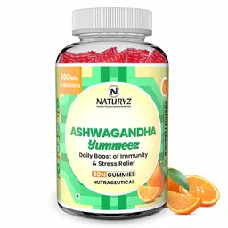 Naturyz Ashwagandha 500mg Daily Boost Immunity & Stress Relief Orange,  30 gummies -picture-14