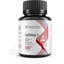 Natxtra CurQmeg-3 | Immunity & Heart Health Support | Omega-3 DHA, Vitamin K2 & Curcuminoids for Strong Immunity, Joint Health & Overall Wellbeing | 60 Veg Capsules-picture-13
