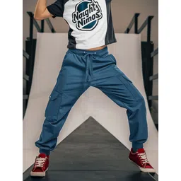 Naughty Ninos Boys Relaxed Easy Wash Cotton Cargo Styles Joggers Trousers-picture-27