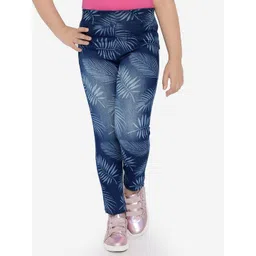 Naughty Ninos Girls Blue Skinny Fit Heavy Fade Printed Jeans-picture-54