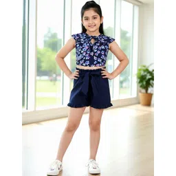 Naughty Ninos Girls Printed Round Neck Top With Shorts-picture-17