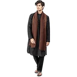 naureen Men Fine Wool Reversible Stole with Zari, Warm and Soft, 28x80 inch-picture-43