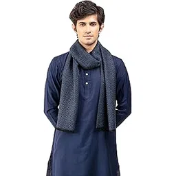naureen Men Luxury AcroWool Herringbone Weave Muffler, Warm and Soft, 14x72 inch, Unisex Colours-picture-42