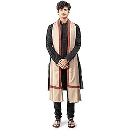 naureen Men Pashmina Blend Lohi with Kashmiri Embroidery Border, Warm and Soft, 50x100 inch-picture-50