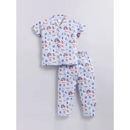 NAUTI KIDZ Boys Cartoon Characters Printed Pure Cotton Shirt Collar Night suit-picture-24