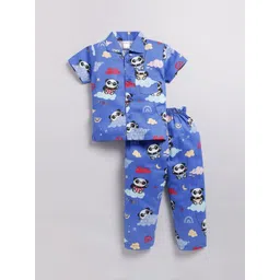 NAUTI KIDZ Boys Cartoon Characters Printed Shirt Collar Short Sleeves Night suit-picture-28