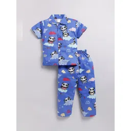 NAUTI KIDZ Boys Conversational Printed Pure Cotton Short Sleeves Shirt Collar Night suit-picture-22