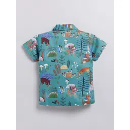 NAUTI KIDZ Boys Printed Printed Shirt Collar Short Sleeves Pure Cotton Night suit image 5