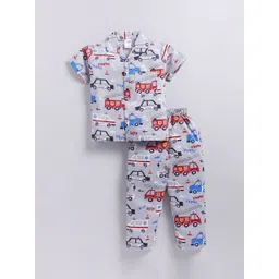 NAUTI KIDZ Boys Printed Pure Cotton Shirt Collar Night suit-picture-29