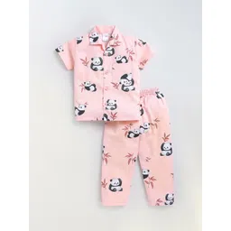 NAUTI KIDZ Boys Printed Shirt Collar Pure Cotton Night Suit-picture-13