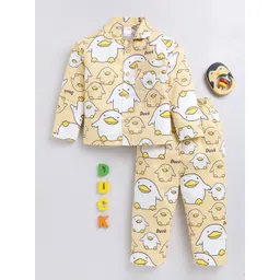 NAUTI KIDZ Boys Printed Shirt Collar Pure Cotton Night Suit-picture-33