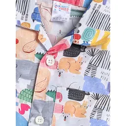 NAUTI KIDZ Boys Pure Cotton Animal Printed Night suit image 4