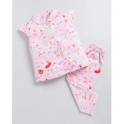 nauti kidz Girls Graphic Print Shirt & Pyjamas Set-picture-30