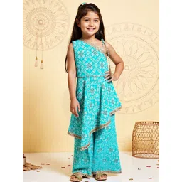 Nauti Nati Blue Festive Ethnic Set for Girls Cotton Comfort & Style-picture-37