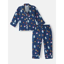 Nauti Nati Boys All Over Printed Chest Pocket Shirt and Pyjama Set-picture-14
