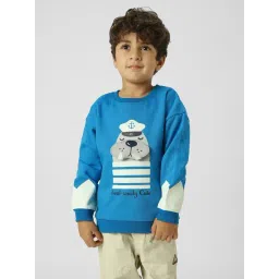 Nauti Nati Boys Blue Color Block Regular Fit Sweatshirt-picture-16