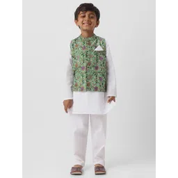 Nauti Nati Boys Floral Regular Pure Cotton Kurta with Pyjamas-picture-20