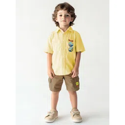 Nauti Nati Boys Graphic Printed Cotton Poplin Shirt With Shorts-picture-20