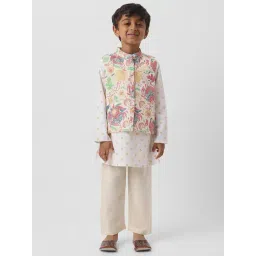 Nauti Nati Boys Multicolor Cotton Graphic Regular Fit Nehru Jacket with Pyjamas-picture-39