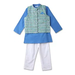 Nauti Nati Boys Multicolor Cotton Printed Regular Fit Kurta with Waistcoat-picture-33