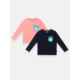 Nauti Nati Boys Navy Blue Cotton Graphic Regular Fit T-Shirt - Pack of 2-picture-35