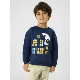 Nauti Nati Boys Navy Blue Printed Regular Fit Sweatshirt-picture-33