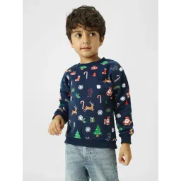 Nauti Nati Boys Navy Blue Printed Regular Fit Sweatshirt-picture-32