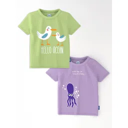 Nauti Nati Boys Pack of 2 Antimicrobial Graphic Printed Round Neck Cotton T-shirts-picture-33