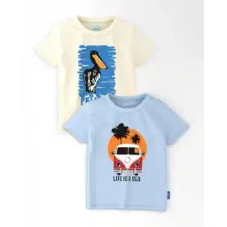 nauti nati Boys Pack of 2 Typographic Print Regular Fit T-Shirts-picture-41